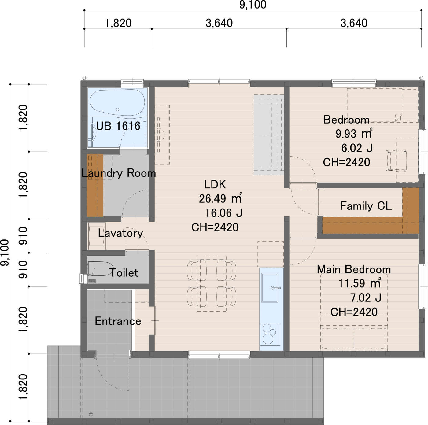 基本のシンプルな平家